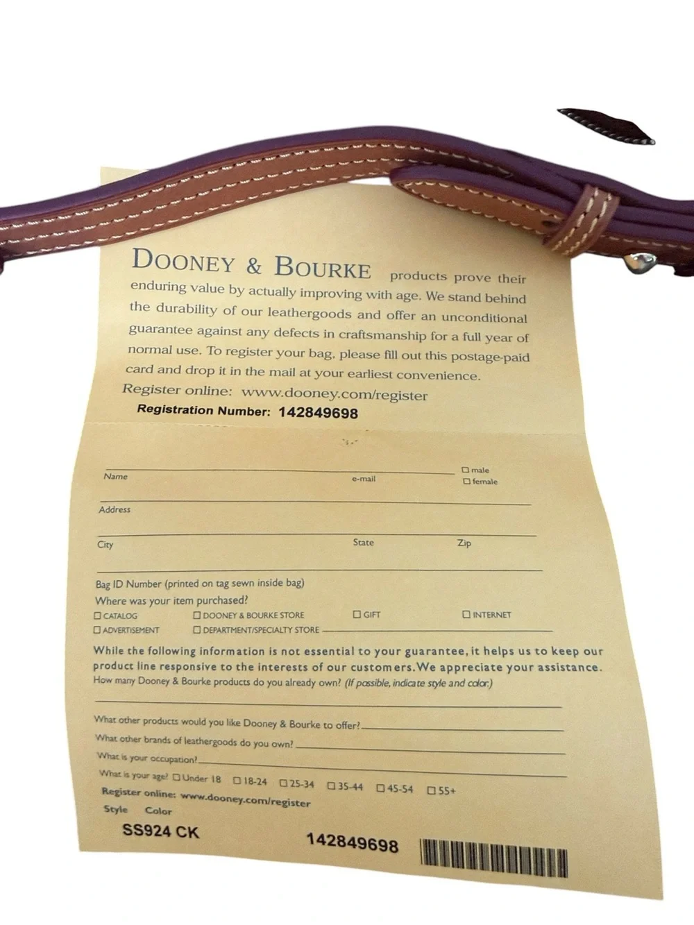 Dooney & Bourke Suede Hobo Shoulder Bag Plum Brown Leather SS924 CK